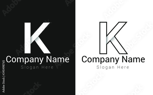 Letter K Logo Design. Creative letter K vector icon with business card template.