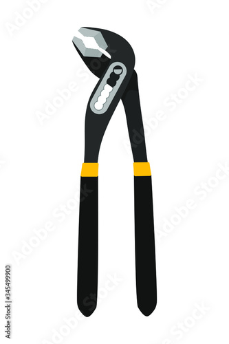 Locking pliers tool vector flat illustration