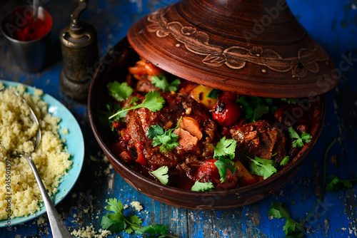 Moroccan lamb tagine..style vintage photo