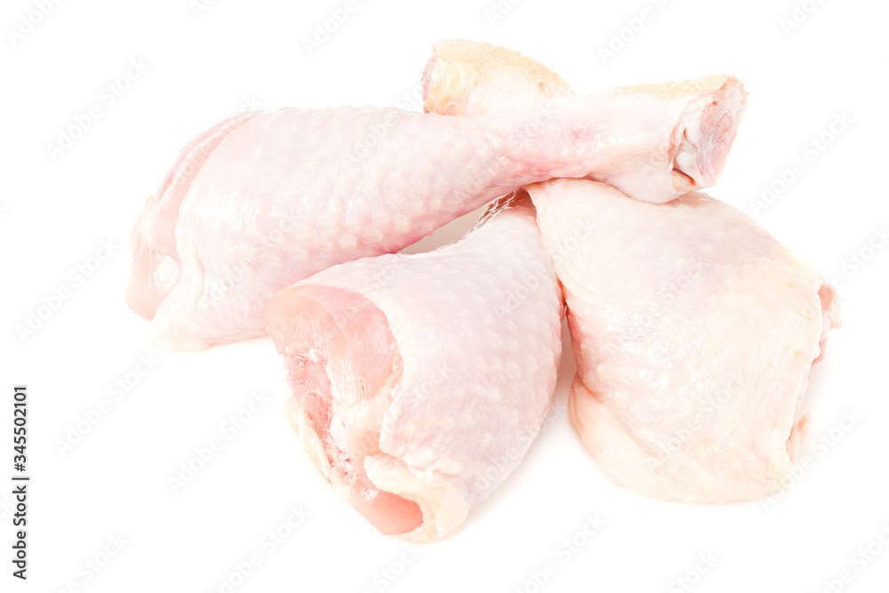 Raw chicken legs isolated on white background Raw chicken legs isolated on white background