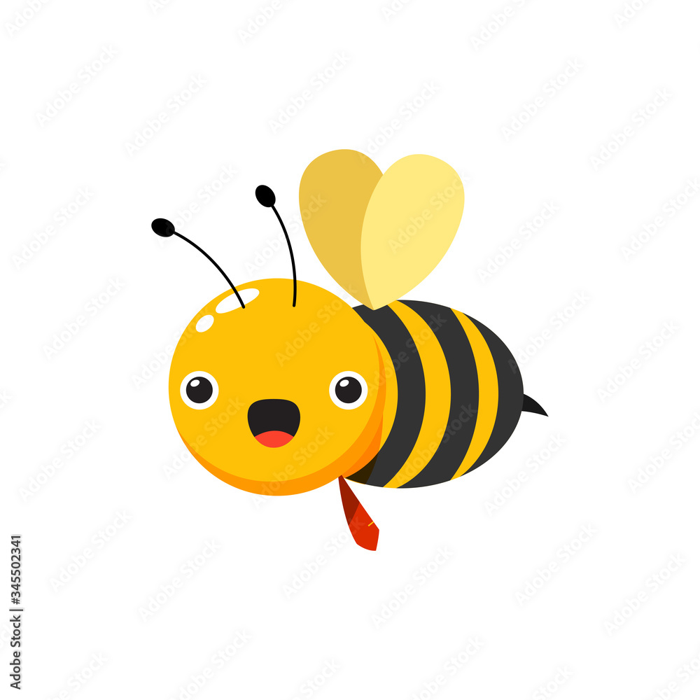 Obraz premium a worker bee with necktie, Isolated Vector Illustration