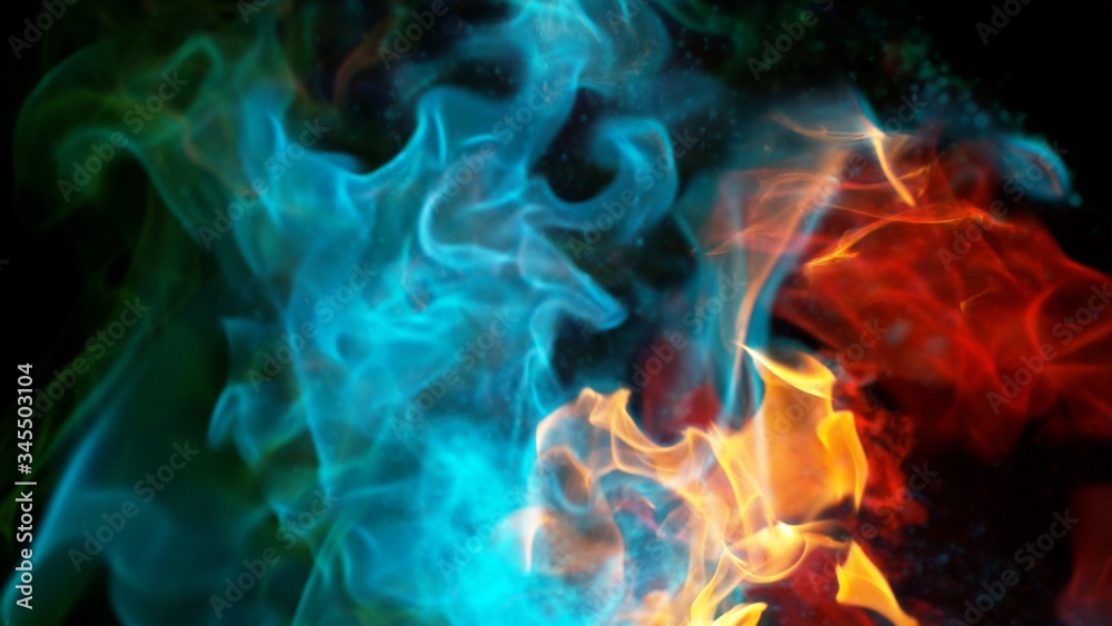 Abstract coloured mix flames