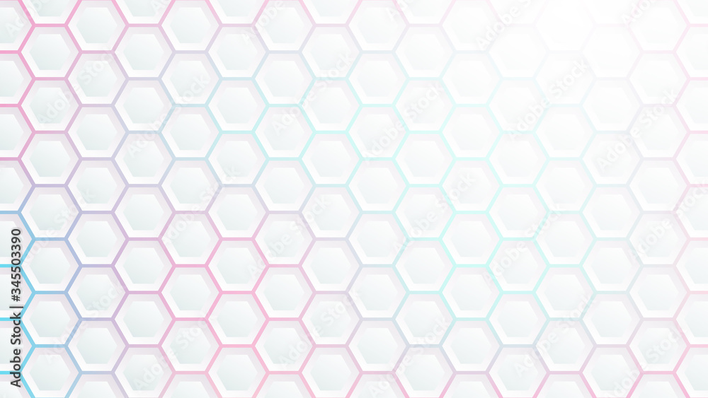 Abstract Hexagon wallpaper , white Background , 3d vector illustration .