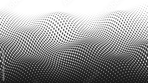Abstract modern background . Digital Dynamic wave of particles. Vector image . 