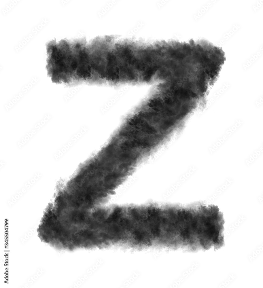 Letter Z made from black clouds on a white background. Letter Z made from black clouds on a white background.