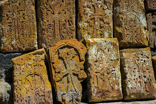 Armenian cross-stone khachqar photo