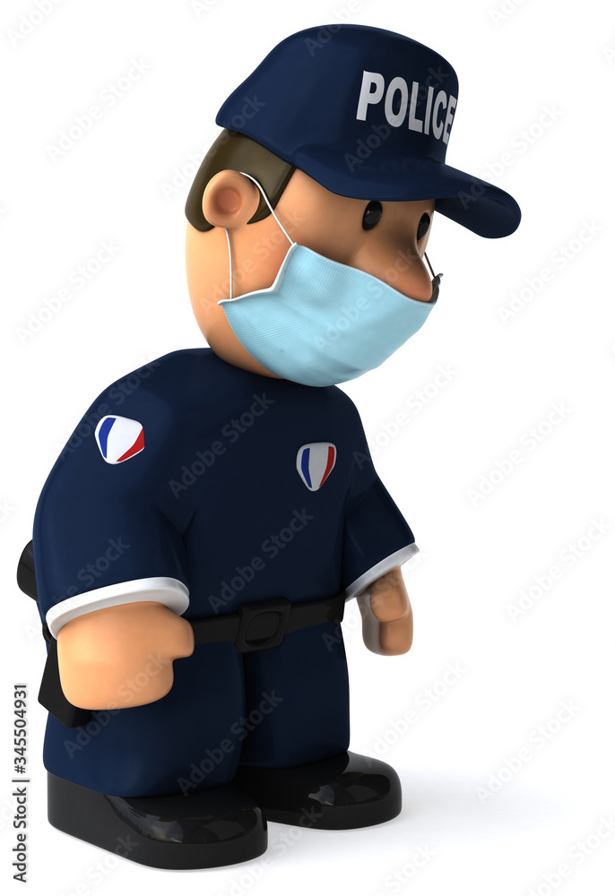 3D Illustration of a cartoon policeman 3D Illustration of a cartoon policeman