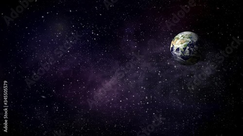 Planeta tierra girando sobre su eje en el espacio