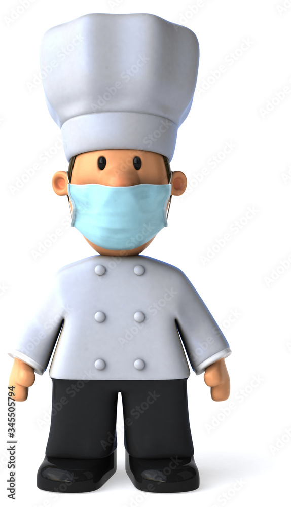 3D Illustration of a cartoon chef 3D Illustration of a cartoon chef