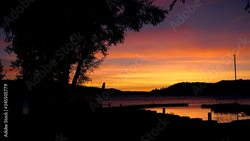 Sunset over Lake Pend Oreille, Idaho