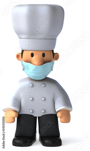 3D Illustration of a cartoon chef
