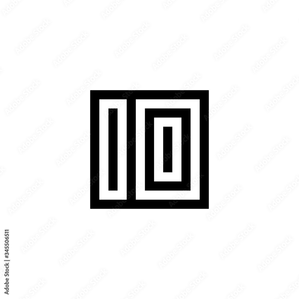 Number 10 icon design with black and white background