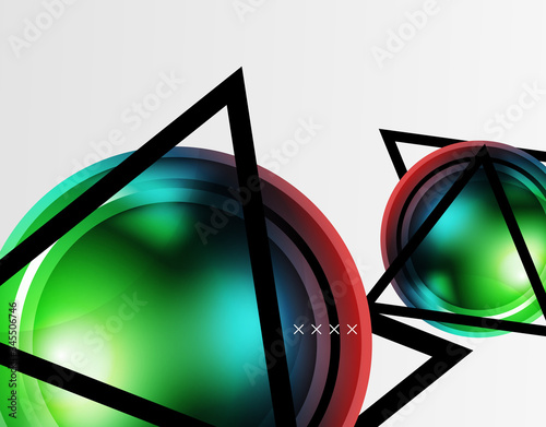 Abstract background - glossy glass bubbles, abstract sphere shapes. Vector Illustration For Wallpaper, Banner, Background, Card, Book Illustration, landing page