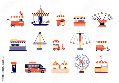 Canvas Print Amusement park icons
