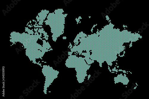 Abstract pixel world map. H...