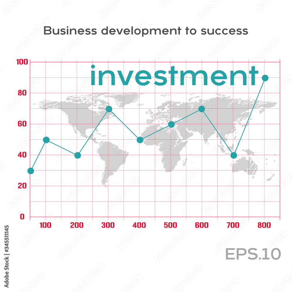Investment line graph on the statistics table. Statistics graph on the world map. Business growth abstract background. Graph corporate future growth plan. Business development to success concept. Investment line graph on the statistics table. Statistics graph on the world map. Business growth abstract background. Graph corporate future growth plan. Business development to success concept.