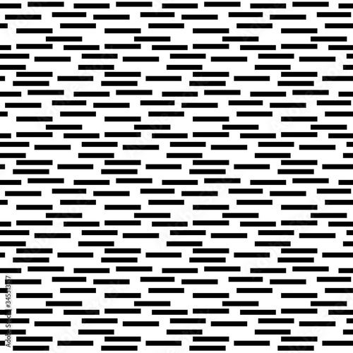 Seamless endless infinity pattern of geometric black rectangle shapes. Drawing for wrapping paper, fabric, wallpaper.