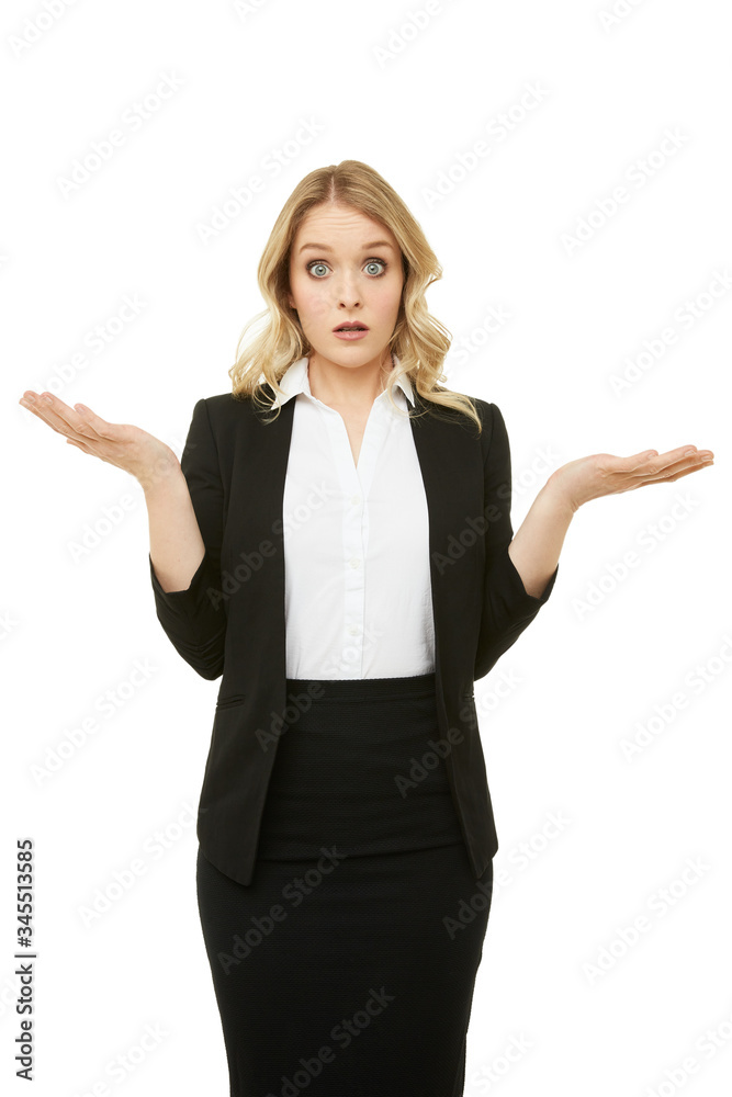Helpless beautiful blond businesswoman stock photos Helpless beautiful blond businesswoman stock photos