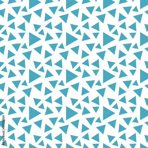 Seamless endless infinity pattern of geometric blue shapes. Drawing for wrapping paper, fabric, wallpaper.