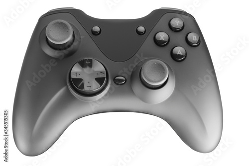 video game controller isolated on white background. Full depth of field. Cut the pen with the tool.