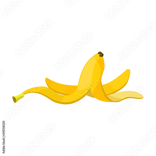Banana peel vector icon.Cartoon vector icon isolated on white background banana peel.