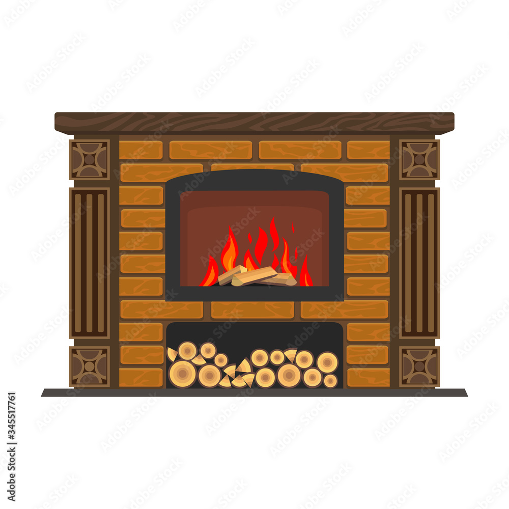 Fireplace vector icon.Cartoon vector icon isolated on white background fireplace. Fireplace vector icon.Cartoon vector icon isolated on white background fireplace.