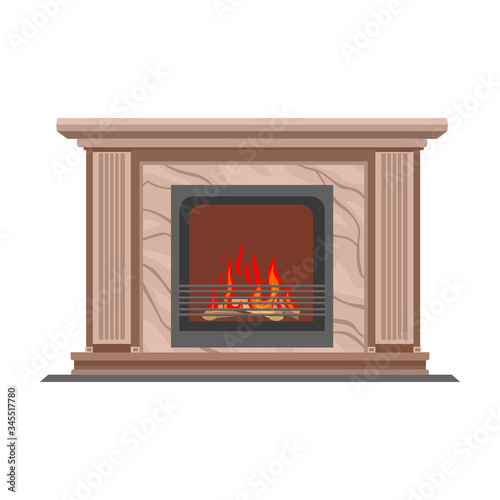 Fireplace vector icon.Cartoon vector icon isolated on white background fireplace.