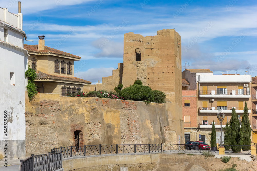 Historic Ferro tower in the center of Guadix, Spain