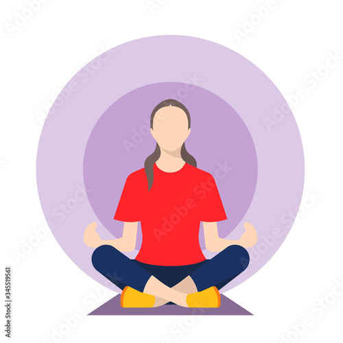 Girl doing yoga vector illustration