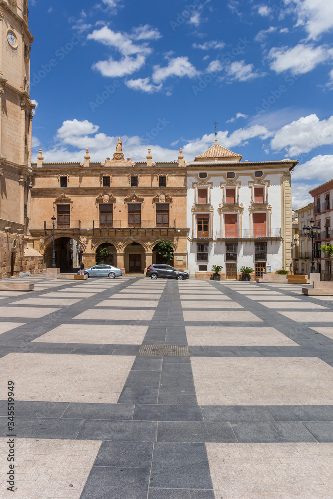 Plaza Espana square in the historic center of Lorca, Spain