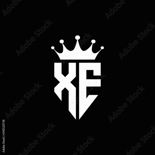 XE logo monogram emblem style with crown shape design template