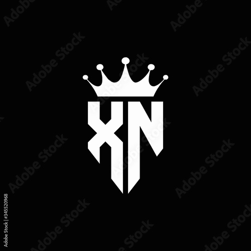 XN logo monogram emblem style with crown shape design template photo