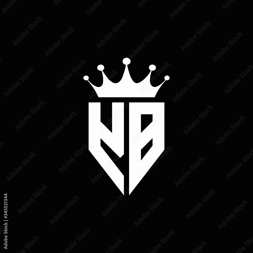 YB logo monogram emblem style with crown shape design template Stock ...