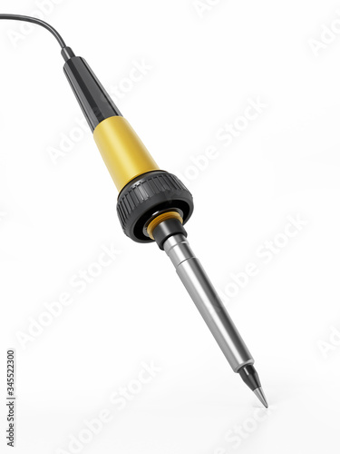 Soldering iron isolated on white background. 3D illustration