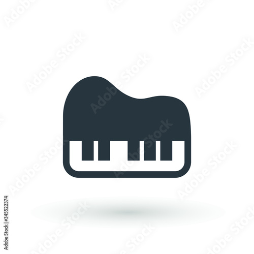 Keyboard piano vector Musical instrument illustration design Music and pianist, musician, synthesizer symbol. Flat Vector illustration. Button Set