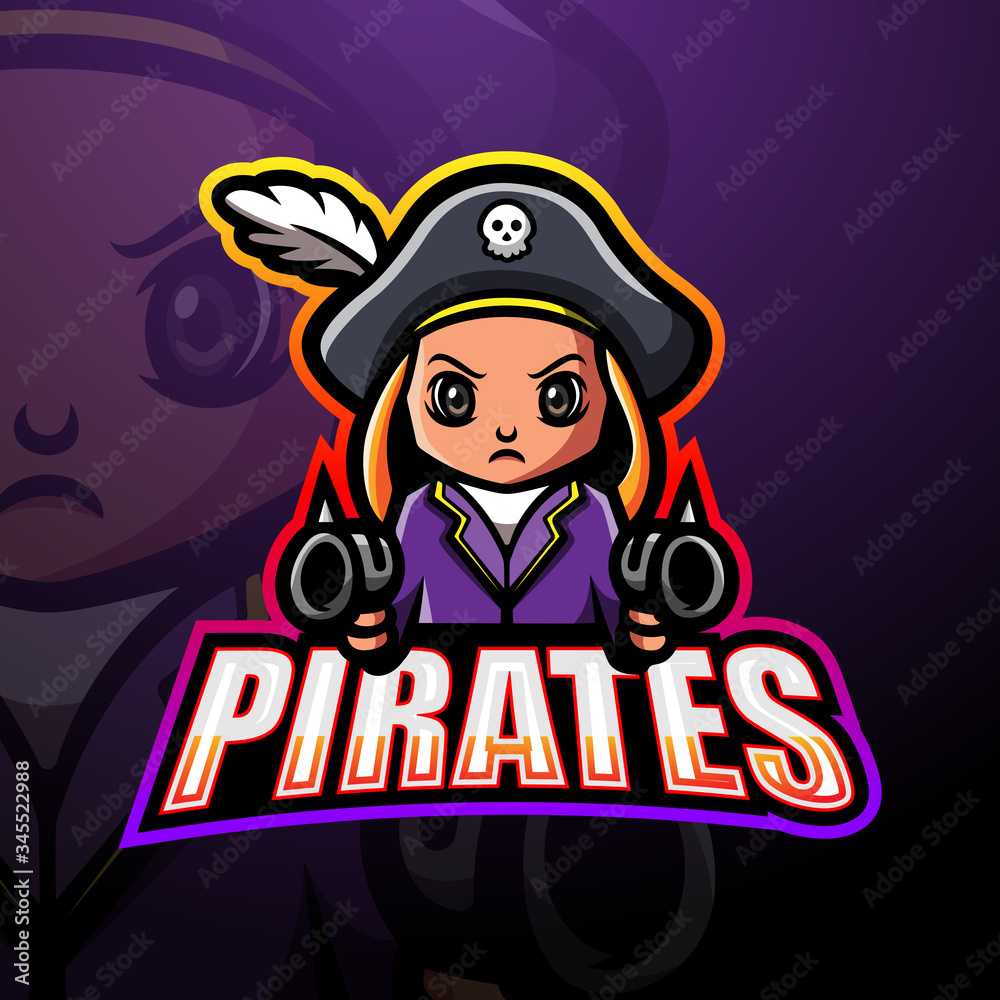 Pirates shooter esport mascot logo design