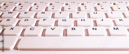 Obraz na płótnie White computer keyboard close up. w salonie