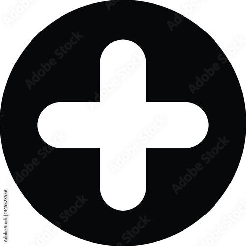 White cross on black background medical sign black and white vector