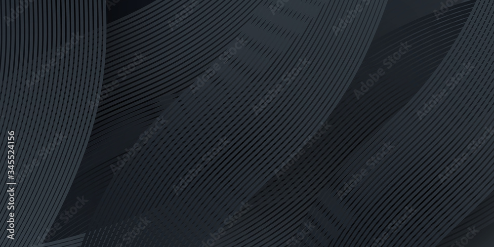 Modern black abstract curve lines background for presentation design, banner, brocure, and business card. Vector illustration with 3d stripes overlap design Modern black abstract curve lines background for presentation design, banner, brocure, and business card. Vector illustration with 3d stripes overlap design