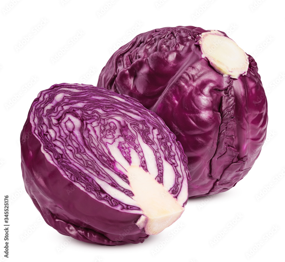 red cabbage, isolated on white background, clipping path, full depth of field red cabbage, isolated on white background, clipping path, full depth of field
