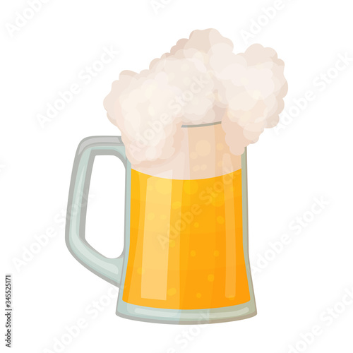 Beer glass vector icon.Cartoon vector icon isolated on white background beer glass.