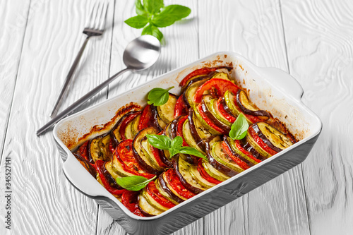 close-up of tasty tian provencal, top view