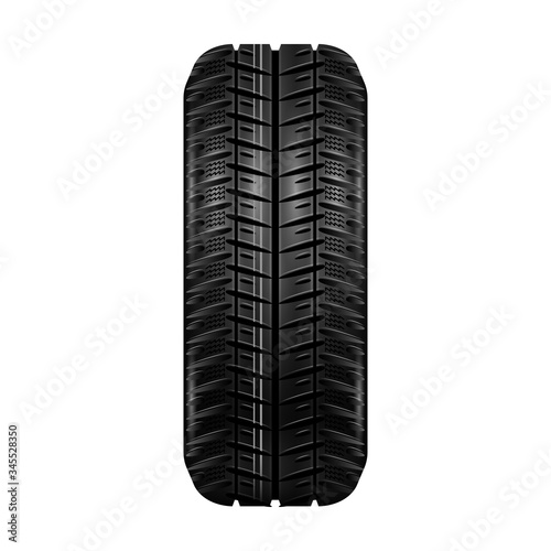 Car tire vector icon.Realistic vector icon isolated on white background car tire.