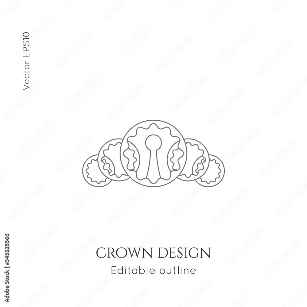 Linear logo Crown Vector Linear logo Crown Vector