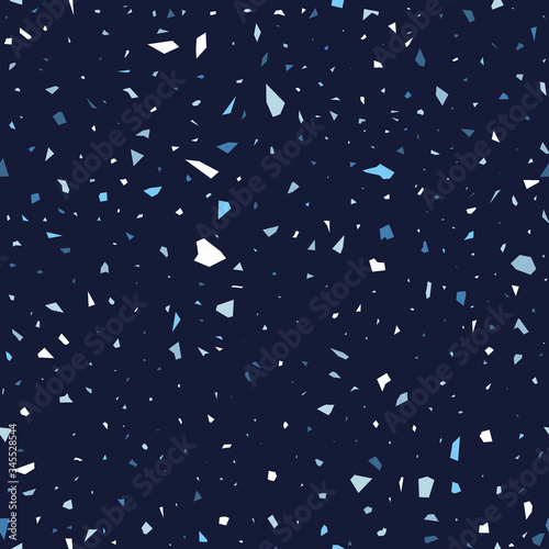 Terrazzo flooring vector seamless pattern. Modern vector illustration for fabric print, wrapping paper, flooring. Classic venetian terrazzo style of floor of natural stone, granite, quartz.