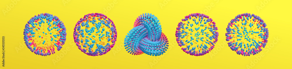 Sphere formed by many ellips. 3d vector illustration for science, education or medicine.