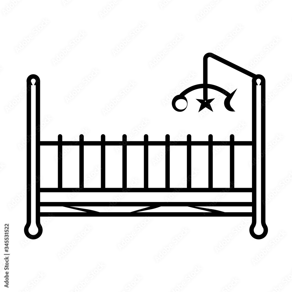 Baby crib icon vector illustration Baby crib icon vector illustration