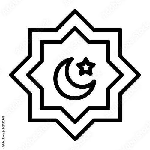 Crescent Moon with Star Concept Vector Icon Design, Ramazan kareem and Islamic Symbols on white background, 