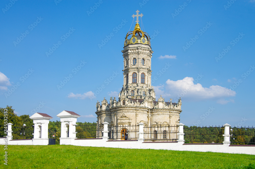 DUBROVITSY, MOSCOW REGION, RUSSIA - September, 2019: Church of the Theotokos of the Sign at Dubrovitsy Estate