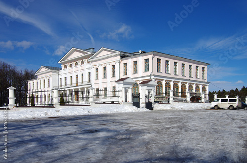 DUBROVITSY, MOSCOW REGION, RUSSIA - March, 2019: House of Prince Golitsyn in Dubrovitsy manor in winter day